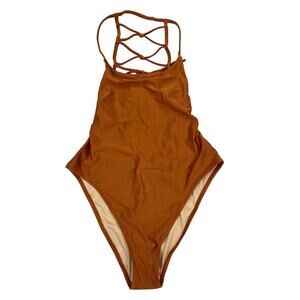 Some Days Lovin - Rising Flames One Piece Swimsuit in Copper Brown